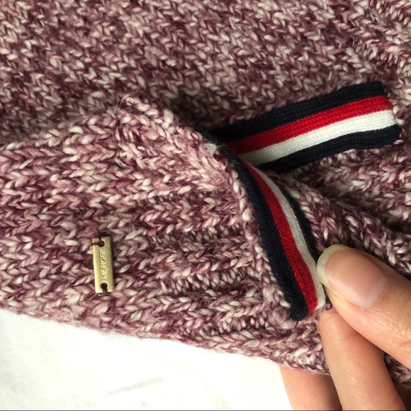 Tommy Hilfiger maroon salt and pepper sweater - Picture 6 of 7